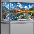 thumbnail image 4 of Natural Mountain Aquarium Background, Art Natural Landscape Theme Fish Tank Background, Crawling Terrarium Background with 8 EVA Double-Sided Tape, 36X20IN, 4 of 5