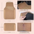 thumbnail image 2 of CAR PASS Beige Leather & Waterproof Car Carpet Floor Mats, Universal Car Mats Fit for SUV,Vans,sedans, Trucks,Set of 4pcs Car Carpet with Anti-Slip nibbs Driver Heel Pad (All Beige), 2 of 6