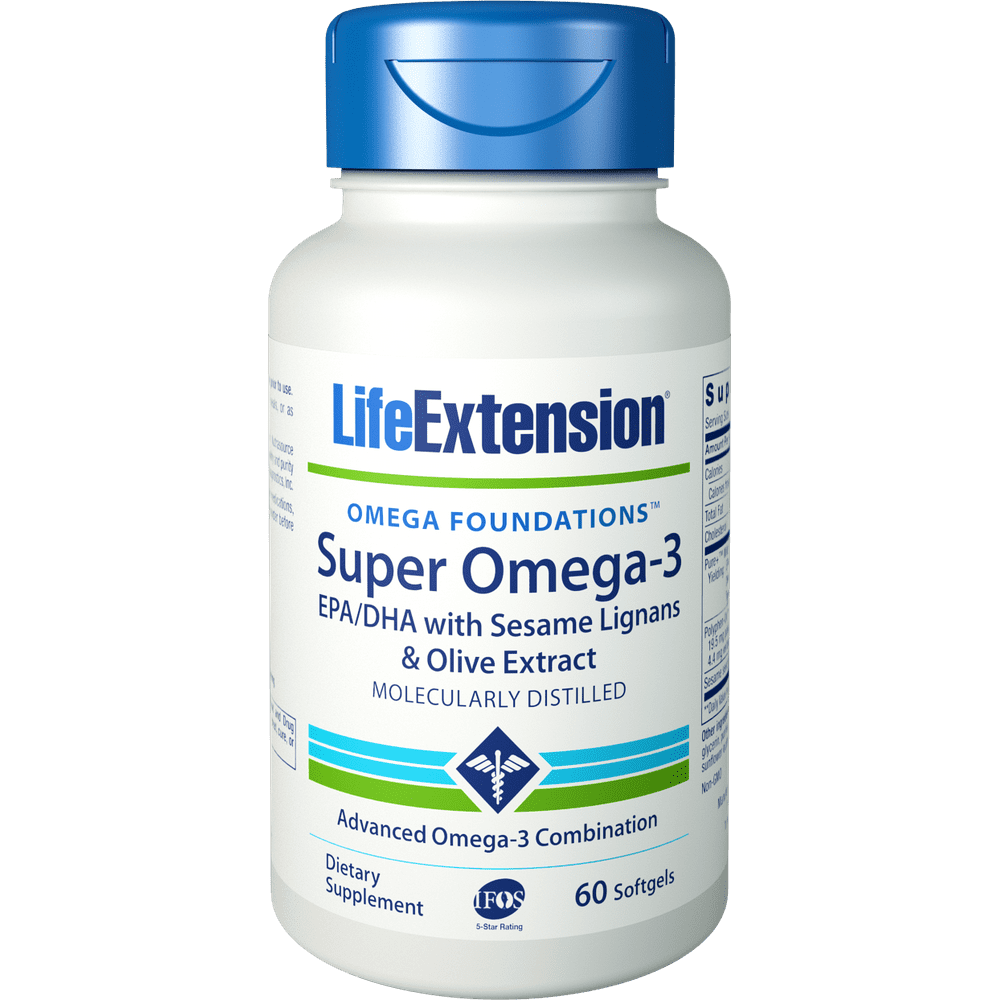 Life Extension Omega Foundations Super Omega-3 EPA/DHA with Sesame ...