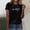 Black, variant on ALLLIST Crew Neck Womens Tops Short Sleeve Holiday T-Shirts Green Electrocardiogram Trendy Shirts for Women
