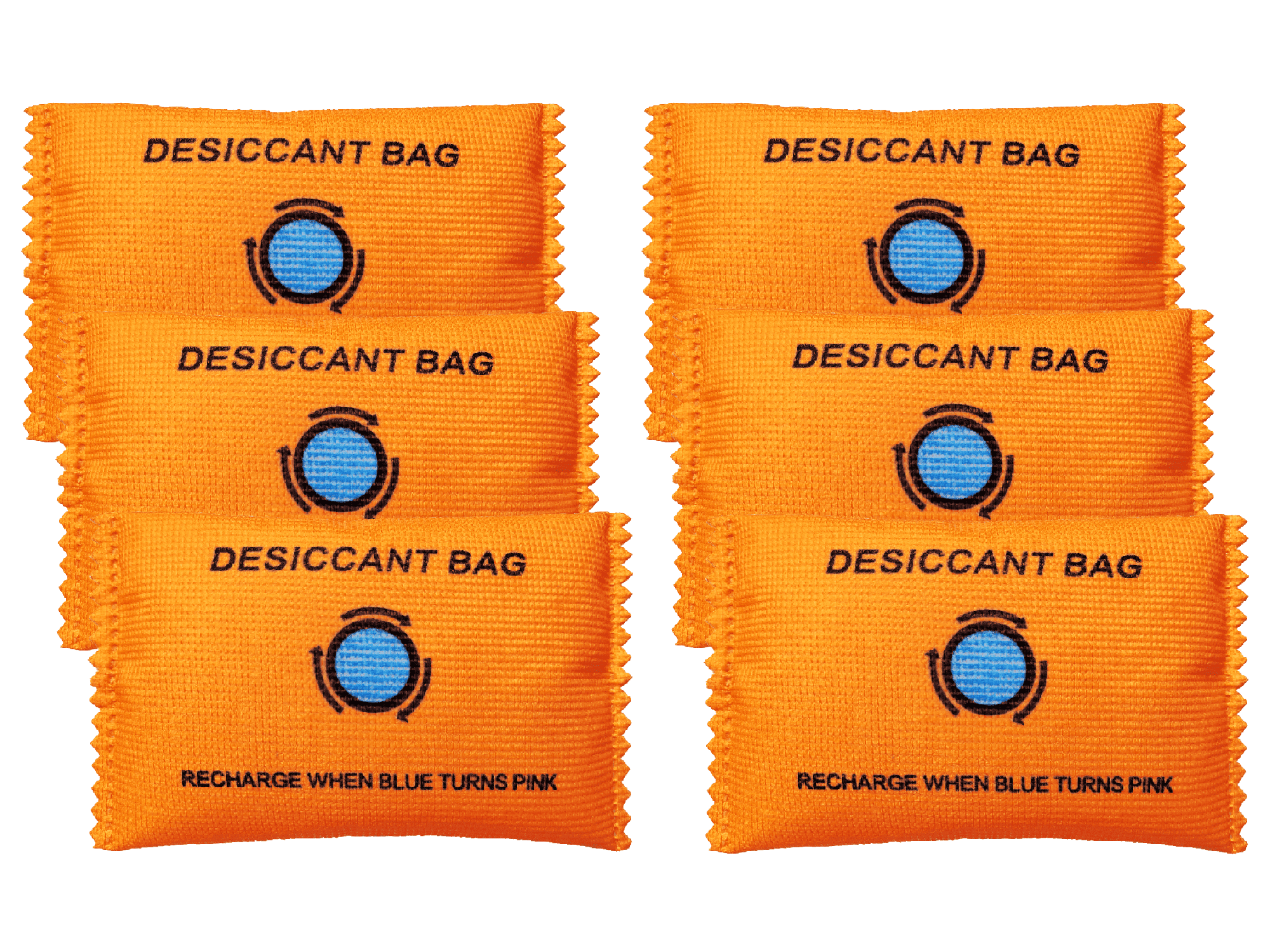 Livease Rechargeable Silica Gel Desiccant Packets, 6 Pack 100g Indicating Moisture Absorbing Bags