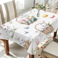 thumbnail image 5 of 60x120 Inch Tablecloth Polyester Square Tablecloth for Home Kitchen Dinner Decor Easter Bunnies and Baskets, 5 of 9