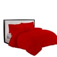 thumbnail image 3 of BedDecor 100% Egyptian Cotton 5PCs Pinch Pleated Duvet Set Solid Blood red Color Full/Queen Size, 3 of 5