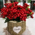 thumbnail image 4 of Artificial Berries, Realistic Fruit Simulation Flowers Christmas Decoration Red Fruit Ornament For Wedding Bridal Bouquets holiday and home Kitchen Decor Table Centerpiece Party Accessories, 4 of 6