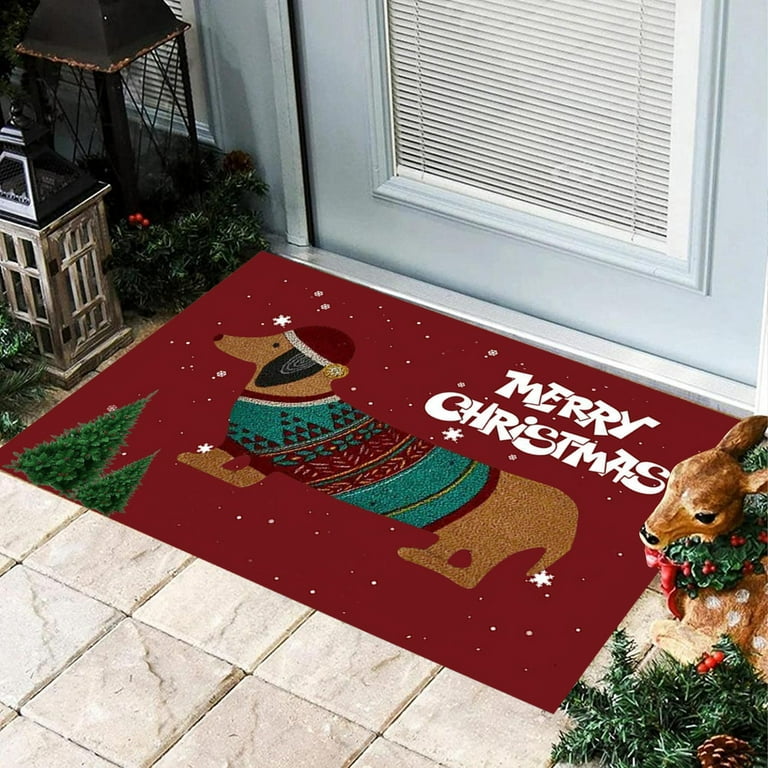 Christmas Dachshund Through The Snow Dog Lovers Door Mat Home