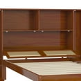 thumbnail image 6 of Twin Size Bed, Wood Bed Frame with Storage Headboard Cabinet, Platform Bed with Drawer and Shelf, Twin Bed Frame for Bedroom, No Box Spring Needed, Walnut, 6 of 7