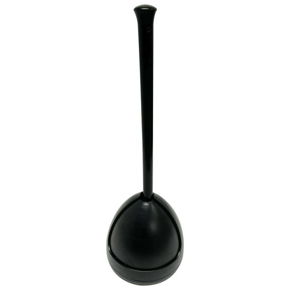 Plumb Craft Toilet Plunger with Twist Caddy Storage Holder - Black