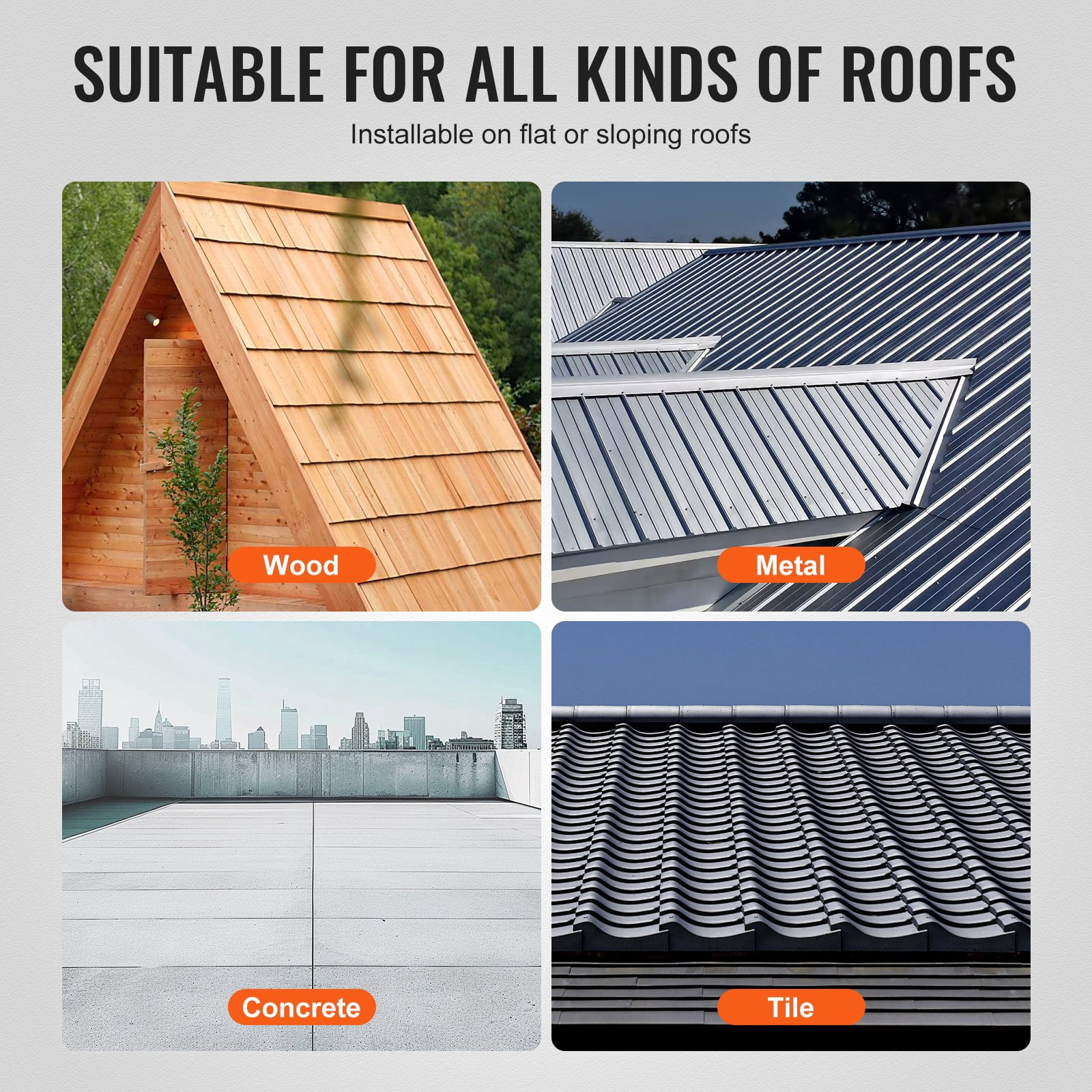VEVOR Solar Panel Mounting Brackets Kit  Adjustable for Various Roofs, Durable Installation Solution