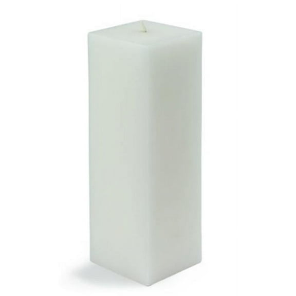 CPZ-151-12-0 3 x 9 in. Square Pillar Candle, White - 12 Piece