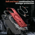 thumbnail image 2 of Rugged Phone Case for Apple iPhone 13 Pro, Military Grade Shockproof iPhone 13 Pro Case with Ring Holder, Kickstand, TPU & PC Shell MagSafe Compatible iPhone 13 Pro Cover, Red, 2 of 5