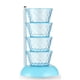 thumbnail image 1 of Caja de almacenamiento de condimentos, plástico, múltiples capas, rotación de 360°, ollas de especias de cocina con tapas para sal, azúcar, pimienta, 4 capas, azul, 1 of 1
