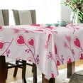 thumbnail image 3 of GZHJMY Valentine's Day Floral Heart Tablecloth, Rectangle Waterproof Washable Polyester Table Cover for Picnic Dinner Holiday Party Decor, 60 x 120 Inch, 3 of 7