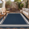 thumbnail image 5 of Nanan Scalloped Area Rug 9'x12' Edge Jute Rug, Washable Non Slip Low Pile Indoor Outdoor Rug Farmhouse Carpet for Living Room Dining Room Patio Entryway, Blue, 5 of 10