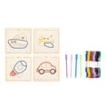 thumbnail image 3 of Wooden Lacing Embroidery Board Game Busy Board Learning and Educational Colorful Vehicles, 3 of 8