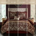 thumbnail image 5 of Nanshing Mollybee 7 Piece Traditional Floral Comforter Set, Red Gold, King, 5 of 5