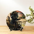 thumbnail image 6 of Gaeub Adorable Kitten On Mini Train Print Ceramic Plate,Dinner Plates,Bone China Decorative Plates with Display Stand,Art Ceramic Ornaments for Wall Hanging Decoration-6in, 6 of 6