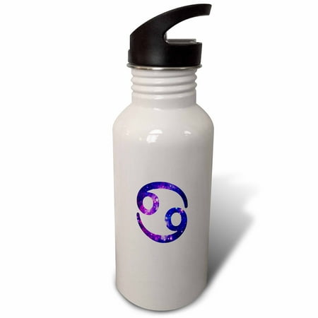 

3dRose Cancer star sign - crab zodiac glyph - astrological horoscope symbol Sports Water Bottle 21oz