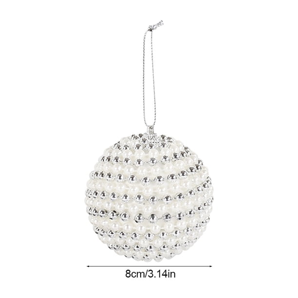 Adornos de bolas de Navidad blancas, caja de regalo de espuma, colgante de árbol de Navidad, decoración de fiesta en casa de Año Nuevo 2025, suministros de Navidad 2024