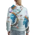 thumbnail image 7 of Honeii Let's go Travel Pattern Womens Oversized Hoodies Long Sleeve Sweatshirts Pullover Fall Outfits with Pocket-Small, 7 of 7