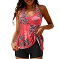 thumbnail image 2 of up to 60% off Gifts Usmixi Sexy Swimsuits for Women High Waist Tummy Control 2 Pieces Beachwear Bathing Suits Sleeveless U-Neck Floral Print Swimwears Tankini Sets Red XL, 2 of 6