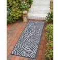thumbnail image 3 of Unique Loom Outdoor Safari Collection Area Rug - Tsavo (2' 11" x 10' Runner Blue/Ivory), 3 of 12