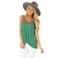 thumbnail image 6 of YYDGH Womens Spaghetti Strap Tank Tops Sleeveless Casual Loose Twist Knot Summer Solid Color Shirt Cami Tunic Green XXL, 6 of 9
