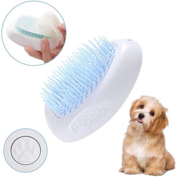 Cepillo para gatos, cepillo para perros, cepillo para gatos de pelo largo, cepillo de aseo para gatos y perros, peine de aseo autolimpiante para gatos y perros, con botón de limpieza.