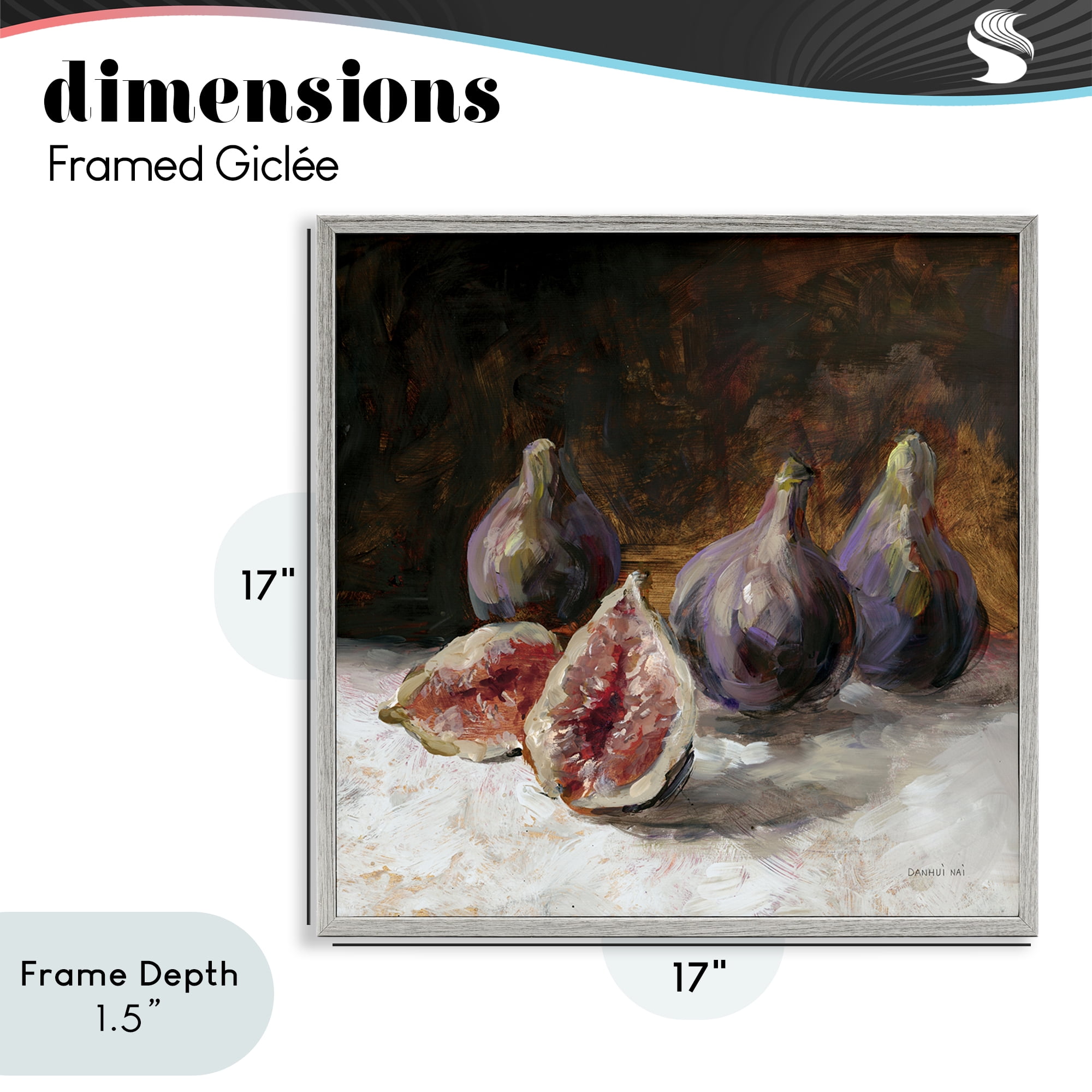 Stupell Industries Rustic Fig Still Life Gray Framed Giclee Art, design by Danhui Nai