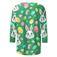 thumbnail image 5 of lcziwo Womens Easter Shirt Trendy 3D Bunny Rabbit Print Shirts Loose Casual Round Neck 3/4 Sleeve T-Shirt Cotton Pullover Tops Multicolor L, 5 of 6