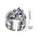 thumbnail image 2 of Fiudx Anillo Geométrico, Banda de Aleación Ajustable, Detalle de Piedra Preciosa Oscura, Diseño Retro de Espinas, Accesorio Unisex, para Uso Diario, Estilo Cómodo, Talla 1,6-2,0 Cm, 2 of 2