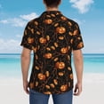 thumbnail image 4 of Yiaed Halloween With Pumpkins Print Hawaiian Shirt for Men Short Sleeve Button Down Shirts Beach Shirts for Men,3X-Large, 4 of 7