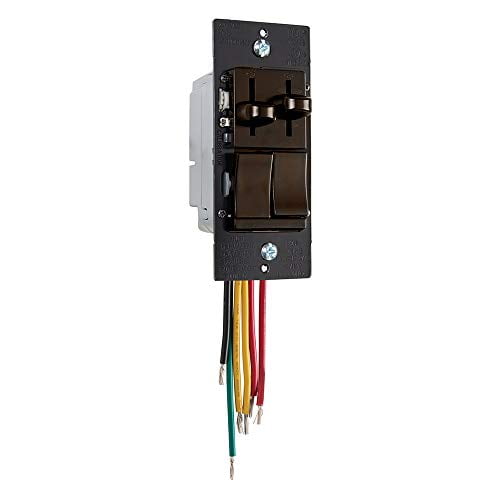 Legrand Pass & Seymour LSCLDC163P 450W LS Series Preset Dimmer Light Switch for Dimmable LED and CFL Bulbs Plus 1.6A Fan Control, Single Pole/3-Way, Brown (1 Count)