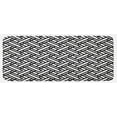thumbnail image 1 of Black and White Kitchen Mat, Monochrome Interlocking Stripes Pattern with Modern Abstract Inspirations, Plush Decorative Kitchen Mat with Non Slip Backing, 47" X 19", Black White, by Ambesonne, 1 of 1