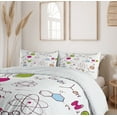 thumbnail image 6 of Ambesonne Science Duvet Cover Set, Doodle Style Atom, 2-Calking, Green Blue Pink, 6 of 7