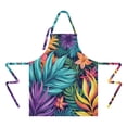 thumbnail image 2 of Colorful Tropical Leaf Pattern Apron-Garden Aprons for Women with Pockets-Cotton Linen Waterproof Kitchen Cooking Gardening Aprons Adjustable for Kitchen,Cooking,BBQ and Salon 33x27 Inch, 2 of 7