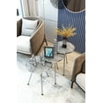 thumbnail image 5 of Set of 3 Nesting END Tables - Round Stacking Coffee Side Tables for Small Spaces, Nightstand Bedside Table for Living Room, Bedroom, Living Room, Balcony, NO-Tools Assembly (Gray Marble/Silver), 5 of 14