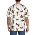 thumbnail image 3 of Lsque German Shepherd Dog print Men's Cuban Collar Short Sleeve Shirt Summer Beachwear Casual Button Down Fashionable Vacation Leisure Shirt-3X-Large, 3 of 7