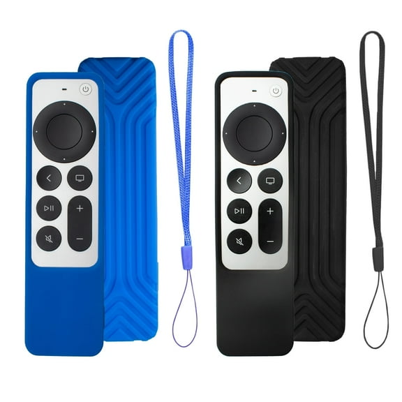 Protective Case for 2021 Apple TV Siri Remote 6rd Gen, Lightweight Anti Slip Shockproof Silicone Cover for Apple TV 4K Siri Remote Controller （Black Blue)）
