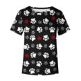thumbnail image 4 of Liamobondopolis - Camiseta con estampado de pata para mujer, camisetas de manga corta con estampado de pata para mamá de perro, 4 of 5