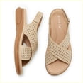 thumbnail image 7 of Orthopedic Sandals for Women OPen Toe Rhinestone Strap Breathable Arch Support Footbed Slingback Platform Walking Shoes Khaki Size 9, 7 of 7