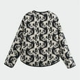 thumbnail image 4 of Women'S Oversized Print Quilted Puffer Jacket Casual Padded Coat White L, 4 of 8