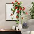 thumbnail image 4 of Artificial Morning Glory Wall Hanging Decoration | 12 Fork Petunia Silk Flowers | Realistic Lifelike Design | 23 Flowers + 2 Buds | 65.5cm Long | Indoor Outdoor Decor | Multiple Colors Available, 4 of 6