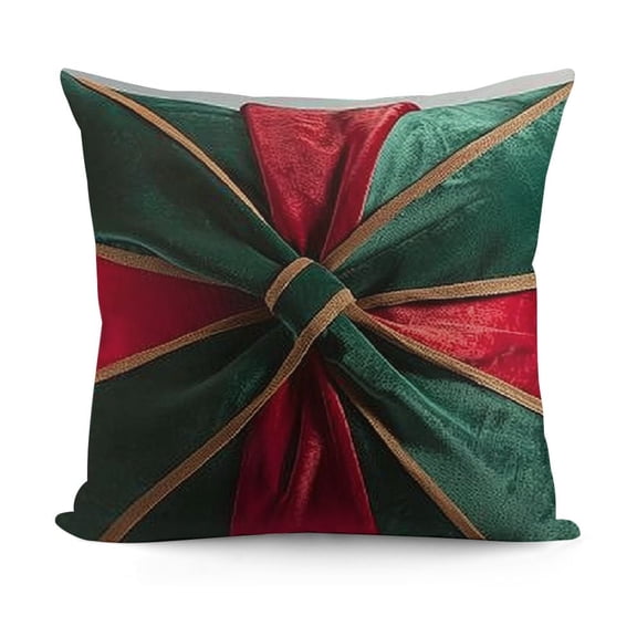 Christmas Throw Pillow Cover Green with Red Belt Velvet Pillow case Christmas Party Decorations Pillowcase Winter Holiday Cushion Case