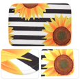 thumbnail image 4 of 1pc Kitchen Mat Delicate Sunflower Black White Striped Pattern Floor Mat, 4 of 6