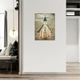 thumbnail image 3 of Farmhouse Decor Wall Art Country Church Pictures Christian Religious Faith Framed Artwork Rustic Canvas Prints Painting Vintage Cotton Encircled Church Poster for Church Living Room Bedroom 12"x16", 3 of 7