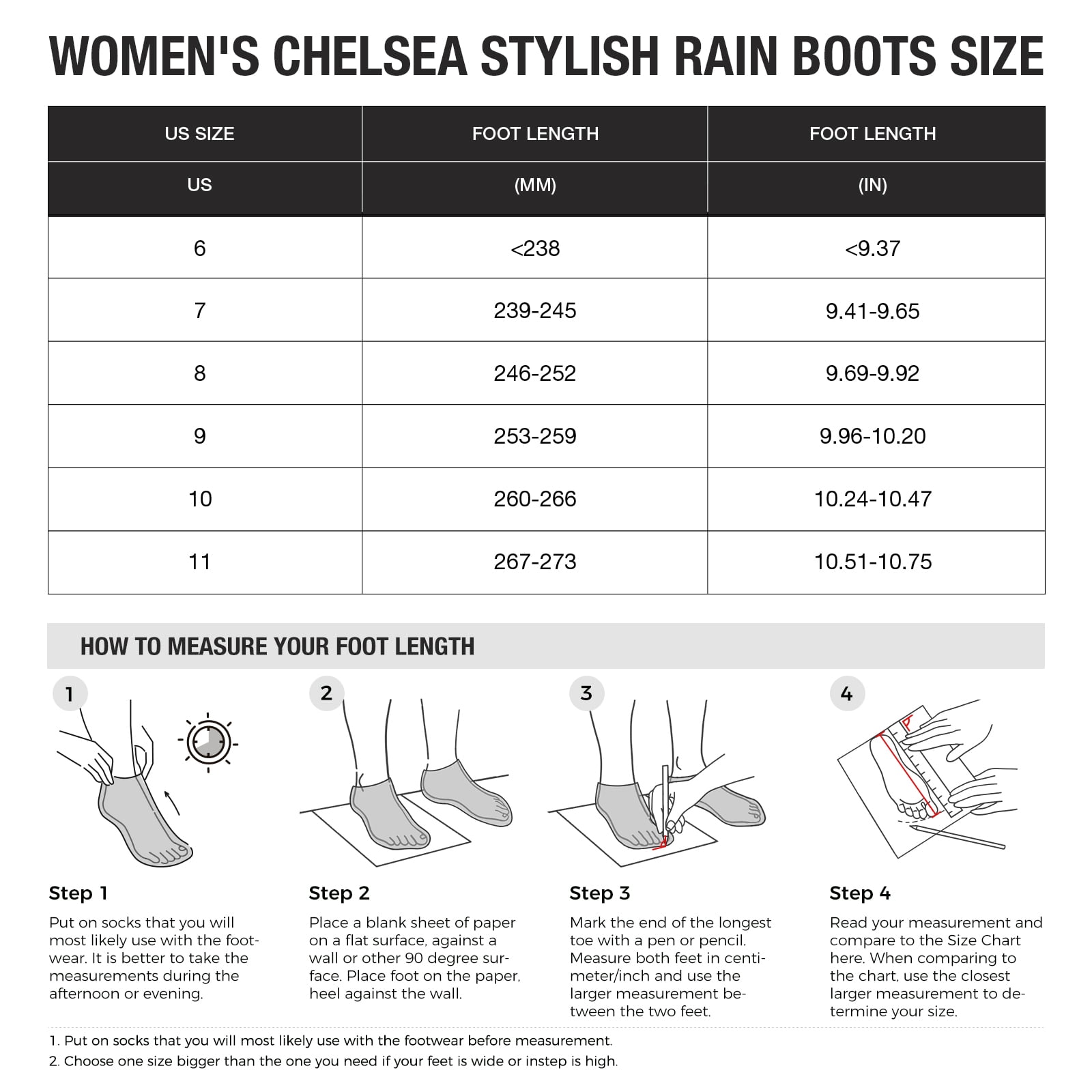 HISEA Women's Waterproof Ankle Rain Boots, Anti-Slip Short Garden Shoes with Comfortable Insole for Outdoor Work & Walking，Black，Size 10