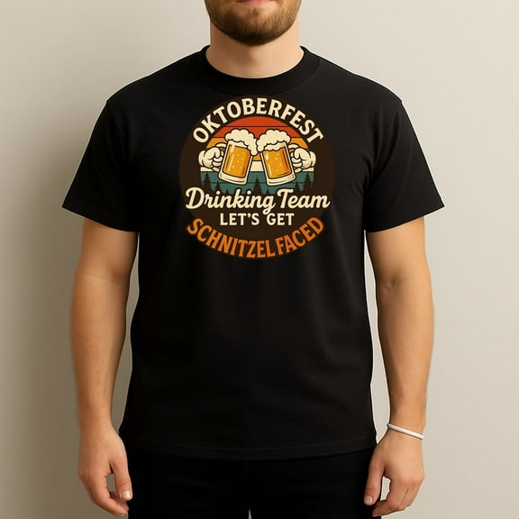 Oktoberfest Drinking Team Let's Get Schnitzelfaced Funny T-Shirt