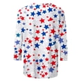 thumbnail image 4 of VEKDONE Women's Independence Day Shirts 3/4 Length Sleeve Crewneck Tunic Tops Fashion Stars Stripes Graphic Tees July 4th Patriotic Blouse Red M, 4 of 5
