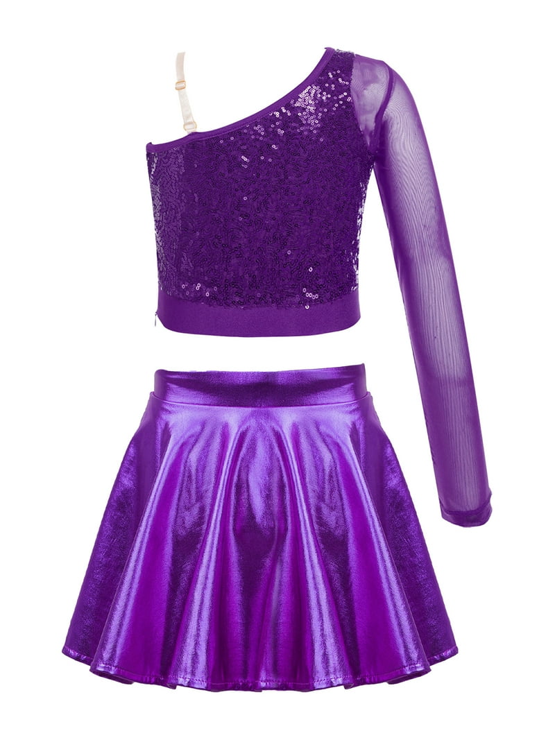 TSSOE Kids Girls Sequins Jazz Cheer Dance Performance Outfits