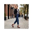 thumbnail image 5 of BLISSFUL STEP Ankle Strap Chunky Heels Mary Jane Pumps for Women Burgundy 9, 5 of 6